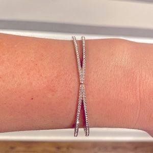 HENRI BENDEL Rose Gold Luxe Pave Bangle EUC